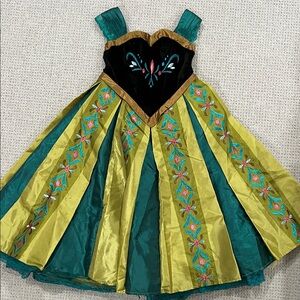 Elegant Green and Gold Kids Costume Dress